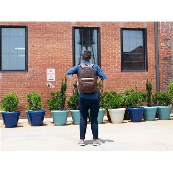 Leather Backpack (Dark Brown) main image 7